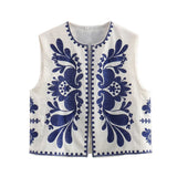 Fongt Explosion Women's ZA Fashionless Sleeveless Embroidered Vest Women's Dress