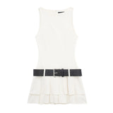 New Spring Style Dress With Belt Wide Pleated Trousers 3152330-Outfit