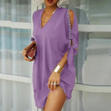 V-Neck Casual Solid Loose Party