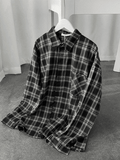 Men's Long Sleeve Checkered Button Shirt-Outfit