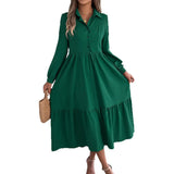 Shooting 2025 Autumn And Winter Collar Casual Loose Long-Sleeved Lotus Leaf Shirt Skirt Women's