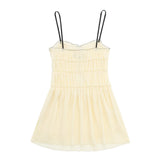 Spring Style Small Bow Decorated With Texture Slim Suspender Dress 7200304-Outfit