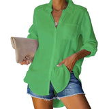 Commute Women's Solid Color Large Size Casual Loose Breasted