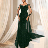 Fongt Ladies' Prom Dress Long Dress Temperament Stylish Elegant Long Lace Party Evening