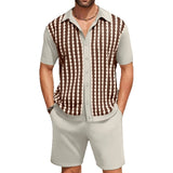 Fongt Men's Casual Ice Crisp Knitted POLO Shirt Set Short-Sleeved T-Shirt Two Sets Of Men's