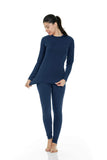 And Winter Warm Underwear Women's Seamless Slim Comfortable Elastic Solid Color Long-Sleeved Trousers Autumn Suit Long Johns-Outfit