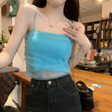 Color Design Small Sling Vest 2025 Summer New Sweet Spicy Yarn Online Clothing