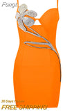 2023 New Summer Women's Sexy Flower Dress Bandage Bodysuit Elegant Diamond Celebrity Party Evening Mini
