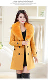 Fongt Autumn And Winter Large-Size Hairy Women's Coat Double Buckle Ebay Big Coat Collar