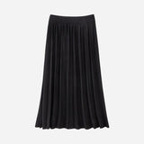 2020 New-Coming Winter Solid Pleated Knitted Skirt A-Line Mid-Calf Empire High Street Style Women Winter