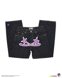 Wide-Legged Jeans Men's Fashion Black Baggy Jeans Men's Rap Jeans-Outfit