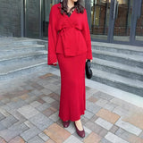 Fongt 2025 New Southeast Asian Women's Knitted Sweater With A Dress Dress Suit