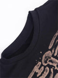 printed vintage crop top with skeleton