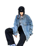 Fongt New Versatile Denim Jacket Korean Version Of The Ins Student Loose Jacket Denim Jacket Tide-Outfit