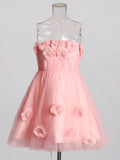 Spring 2025 New Fashion Sweet Three-Dimensional Mesh Flowers Splicing Design Tighten Bra Short Dress Dress
