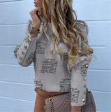 OL Women Office Blouses Button Long Sleeve Shirts Ladies Casual O-Neck Leopard Top Plus Size 5XL Spring Fall