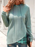 Dress 2025 Women's Knitting Splicing Color Hooded Long-Sleeved