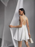 Fongt Women's Beach Dress Casually Bare Back Short Summer Sling Dress Women