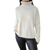 Fongt Women's Sweater In Autumn/Winter 2025 Casual High-Neck Button Sweater Knitted Sweater