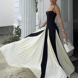 Fongt Low Breast Hanging Long Dress Spring 2025 Splicing Party Sexy Banquet