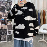 New Fashion Men Sweaters Unisex Knitted Pullovers Lovers Clothing Cute Cartoon Print Raglan Sleeve Spring Autumn Warm