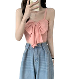 Bow Small Sling Vest Women Take Summer New Unique Sleeveless Sexy Hot Girl Wear Bottom