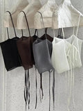Fongt Chic Summer Niche Design Sense Square Tie Loose Casual Versatile Wear Short Vest Sling Female-Outfit