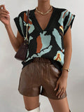Fongt Collared Threaded Silk Sweater Temperament Fashion Knitted Vest