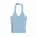 New Multicolor V-Collar Neck Suspender Summer Solid Color Bare Back Short Style Exposed Navel Wiped Chest Girl-Outfit