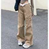 Ruched Khaki Baggy Cargo Pants-Outfit