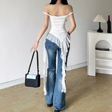 Fongt Summer Women's Solid Color Slim Street Fashion One-Word Collar Sleeveless Dress-Outfit