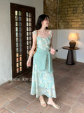 Fongt Xixi 13 Line 2025 Summer New Elegant Temperament Printing Pure Desire High-Waisted Sling Dress 88355