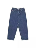 Boy Jeans Y2K Hip-Hop Cartoon Embroidery Retro Blue Loose Gothic Wide-Legged Pants-Outfit