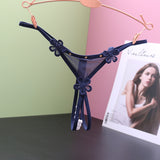 Fongt Transparent Open-File Hot Thong Trousers Lady Low-Rise Open-End T-Thong Trousers Hollow Ultra-Thin Mesh T-Pants