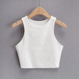 Fongt Yoga Female Training Double Layer Ultra Short Solid Color Vest-Outfit