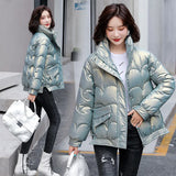 Winter 2024 New Korean Version Loose Cotton-Padded Jacket Small Cotton-Padded Jacket Coat-Outfit