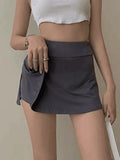 Lined Split Tennis Mini Skirt-Outfit