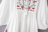 New Flower Embroidered Jacquard Medium-Sleeved Dress In Early Spring 2024-Outfit