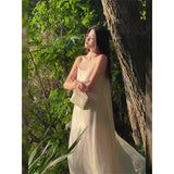 Fongt Atmosphere With A Fluttering Ribbon Dress Women's New Summer Languid Lady Dress