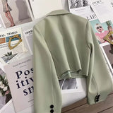 Fongt Spring And Autumn Jade Green Season New Students Versatile Small Suit Fashion Girl-Outfit