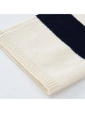 Women Sweaters Striped Fake Two Pieces Off Shoulder Slash neck Pullovers Womens Trendy 2023 Autumn Winter New Chic Knitwear