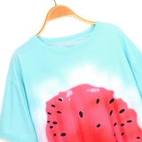 Watermelon Tie-dye Printed Casual Long T-shirt Loose Vacation Beach Street Style T Shirts Women 2020 Summer