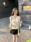 Fongt Xixi 2025 Summer New Korean Version Of The Temperament With Chiffon Sleeveless Shirt Women's Top 89336
