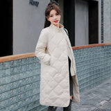 Jacket Long Fashion Winter Clothes Size Long Sleeve Stand Belt Korean Black Ropa Para Mujer Chaqueta Casaco