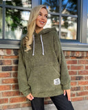 Fongt New Flannel Loose Hooded Long-Sleeved Woolen Coat