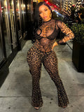 Fongt Has K24ST395 2024 Autumn New Sexy Leopard-Print Hottie High-Rise Umbilly Pants