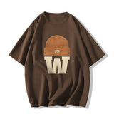 Vintage Embroidered Hat Short Sleeve Tee-Outfit
