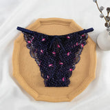 Lace Side Thongs Thin Breathable Invisible T Pants Print Low-Rise Thin Belt Trousers