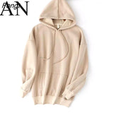 and Winter 2023 New Hooded Sweater Plush Thickened Two-piece Loose Pants Hooded Sweatshirts Women's Tracksuit Female