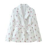 Fongt Women's Dress 2025 Explosion Fashion Two-Color Printed Collar With Blazer